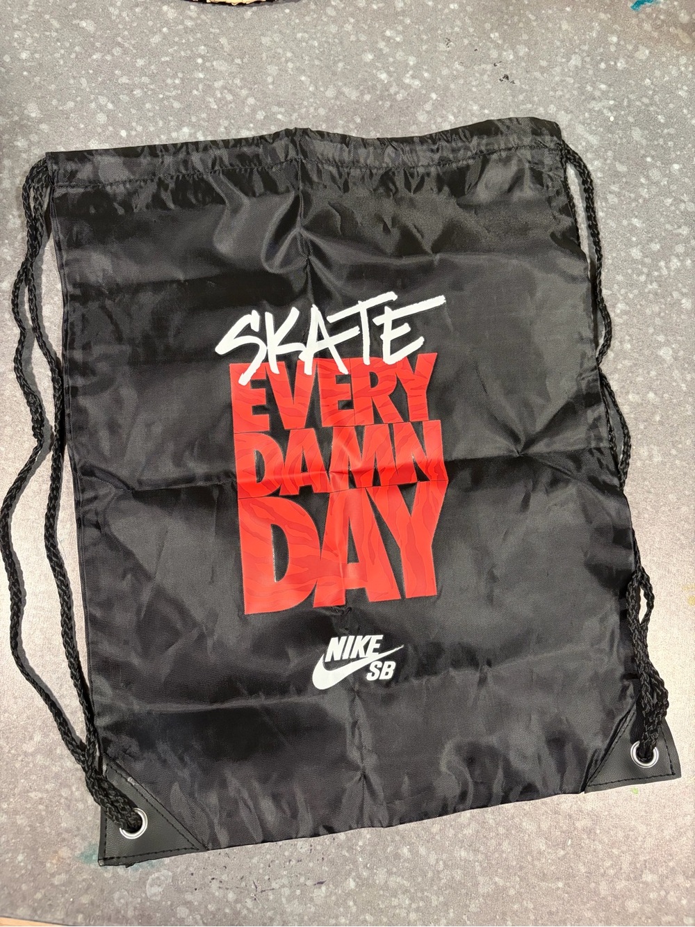 Nike Skateboard SB "Skate Every Damn Day" Drawstring Cinch Bag